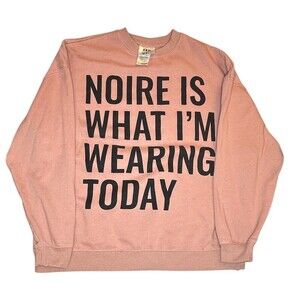Jolie Noire Sweatshirt Womens Size M Pink Graphic Crewneck Pullover Long